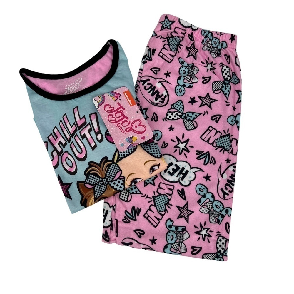 NWT NICKELODEON JOJO Siwa Girl’s 2-Pc Pajamas Sz Medium (7/8) Multi Colors